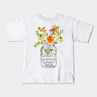 Happiness is being yaya floral gift Kids T-Shirt